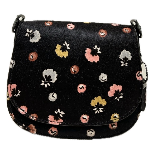 COACH 1941 Saddle Bag 23 Hair-On Calf Leather in Floral Print Crossbody - Picture 4 of 16